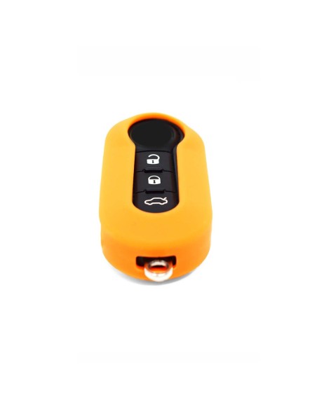 Guscio in Silicone Cover Chiave Aperto per Telecomando Fiat Grande Punto Evo Panda Bravo Stilo 500 L e Lancia Y Delta Musa Portachiave Arancione