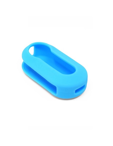 Guscio in Silicone Cover Chiave Aperto per Telecomando Fiat Grande Punto Evo Panda Bravo Stilo 500 L e Lancia Y Delta Musa Portachiave Azzurro