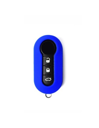 Guscio in Silicone Cover Chiave Aperto per Telecomando Fiat Grande Punto Evo Panda Bravo Stilo 500 L e Lancia Y Delta Musa Portachiave Blu