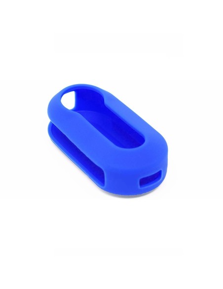 Guscio in Silicone Cover Chiave Aperto per Telecomando Fiat Grande Punto Evo Panda Bravo Stilo 500 L e Lancia Y Delta Musa Portachiave Blu