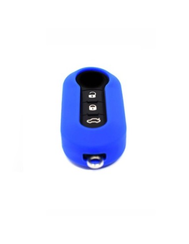 Guscio in Silicone Cover Chiave Aperto per Telecomando Fiat Grande Punto Evo Panda Bravo Stilo 500 L e Lancia Y Delta Musa Portachiave Blu