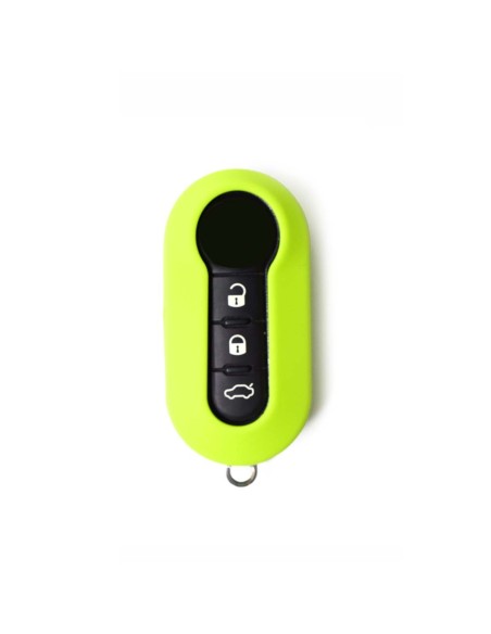 Guscio in Silicone Cover Chiave Aperto per Telecomando Fiat Grande Punto Evo Panda Bravo Stilo 500 L e Lancia Y Delta Musa Portachiave Verde