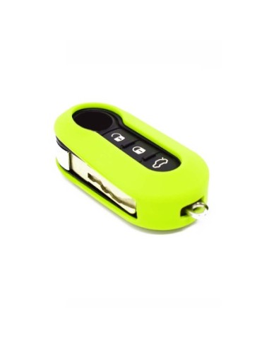 Guscio in Silicone Cover Chiave Aperto per Telecomando Fiat Grande Punto Evo Panda Bravo Stilo 500 L e Lancia Y Delta Musa Portachiave Verde