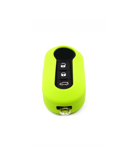 Guscio in Silicone Cover Chiave Aperto per Telecomando Fiat Grande Punto Evo Panda Bravo Stilo 500 L e Lancia Y Delta Musa Portachiave Verde