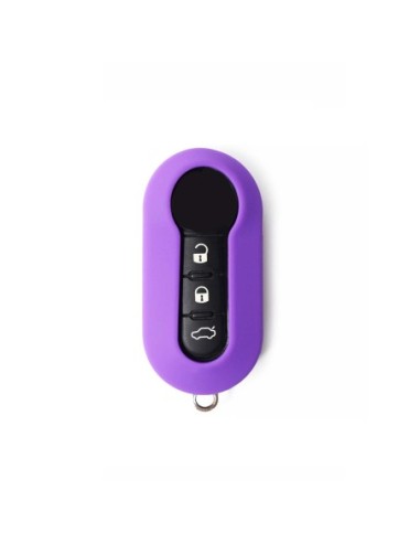 Guscio in Silicone Cover Chiave Aperto per Telecomando Fiat Grande Punto Evo Panda Bravo Stilo 500 L e Lancia Y Delta Musa Portachiave Viola