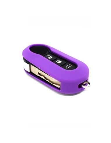Guscio in Silicone Cover Chiave Aperto per Telecomando Fiat Grande Punto Evo Panda Bravo Stilo 500 L e Lancia Y Delta Musa Portachiave Viola