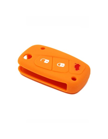 Guscio in Silicone Cover Chiave per Telecomando Fiat Grande Punto Panda Bravo Stilo Ducato Ulysse Doblò Portachiave Arancione