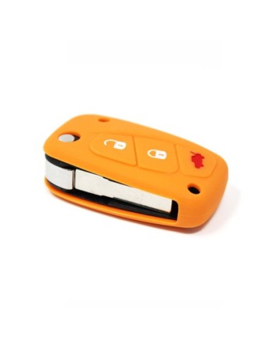 Guscio in Silicone Cover Chiave per Telecomando Fiat Grande Punto Panda Bravo Stilo Ducato Ulysse Doblò Portachiave Arancione