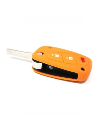 Guscio in Silicone Cover Chiave per Telecomando Fiat Grande Punto Panda Bravo Stilo Ducato Ulysse Doblò Portachiave Arancione