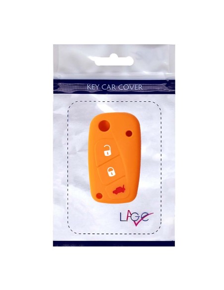 Guscio in Silicone Cover Chiave per Telecomando Fiat Grande Punto Panda Bravo Stilo Ducato Ulysse Doblò Portachiave Arancione