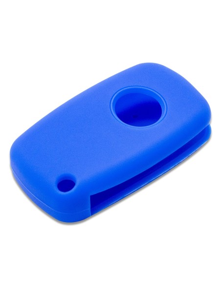Guscio in Silicone Cover Chiave per Telecomando Fiat Grande Punto Panda Bravo Stilo Ducato Ulysse Doblò Portachiave Blu