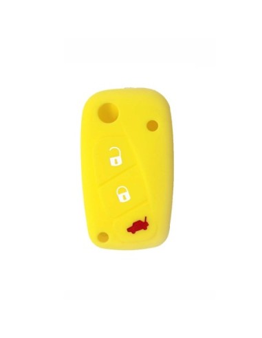 Guscio in Silicone Cover Chiave per Telecomando Fiat Grande Punto Panda Bravo Stilo Ducato Ulysse Doblò Portachiave Giallo