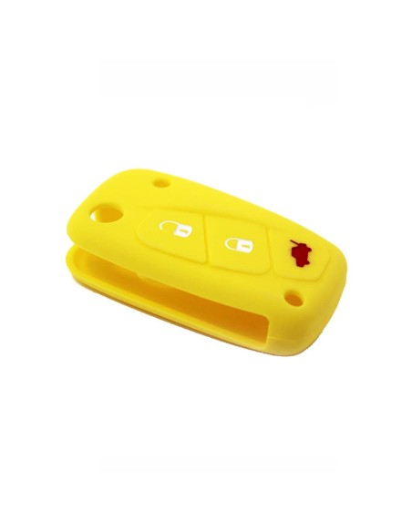 Guscio in Silicone Cover Chiave per Telecomando Fiat Grande Punto Panda Bravo Stilo Ducato Ulysse Doblò Portachiave Giallo