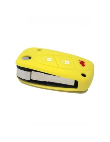 Guscio in Silicone Cover Chiave per Telecomando Fiat Grande Punto Panda Bravo Stilo Ducato Ulysse Doblò Portachiave Giallo