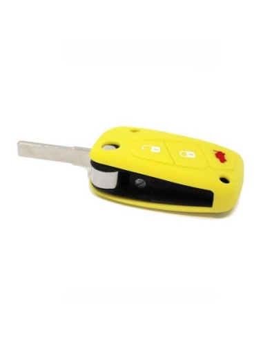 Guscio in Silicone Cover Chiave per Telecomando Fiat Grande Punto Panda Bravo Stilo Ducato Ulysse Doblò Portachiave Giallo