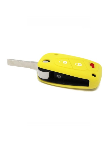 Guscio in Silicone Cover Chiave per Telecomando Fiat Grande Punto Panda Bravo Stilo Ducato Ulysse Doblò Portachiave Giallo
