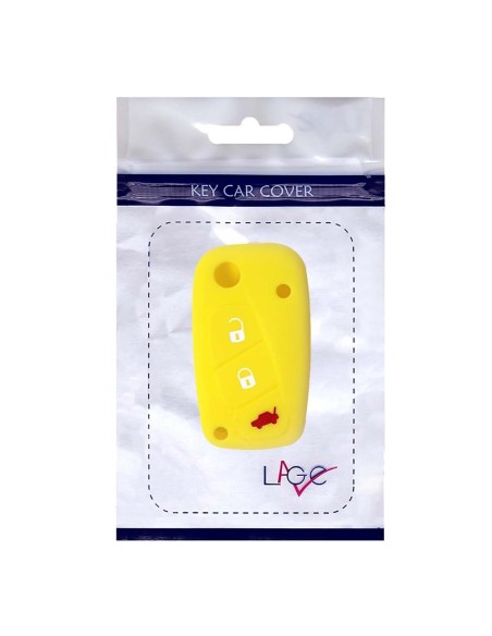 Guscio in Silicone Cover Chiave per Telecomando Fiat Grande Punto Panda Bravo Stilo Ducato Ulysse Doblò Portachiave Giallo