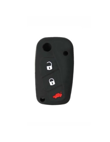 Guscio in Silicone Cover Chiave per Telecomando Fiat Grande Punto Panda Bravo Stilo Ducato Ulysse Doblò Portachiave Nero