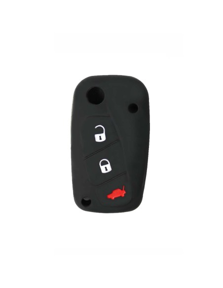 Guscio in Silicone Cover Chiave per Telecomando Fiat Grande Punto Panda Bravo Stilo Ducato Ulysse Doblò Portachiave Nero