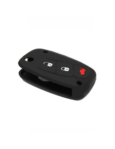 Guscio in Silicone Cover Chiave per Telecomando Fiat Grande Punto Panda Bravo Stilo Ducato Ulysse Doblò Portachiave Nero