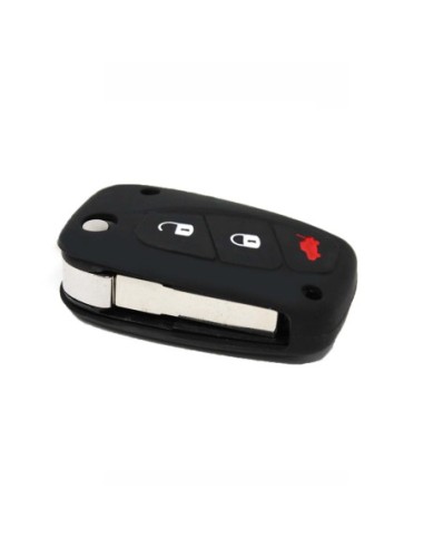 Guscio in Silicone Cover Chiave per Telecomando Fiat Grande Punto Panda Bravo Stilo Ducato Ulysse Doblò Portachiave Nero