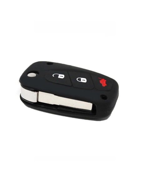 Guscio in Silicone Cover Chiave per Telecomando Fiat Grande Punto Panda Bravo Stilo Ducato Ulysse Doblò Portachiave Nero