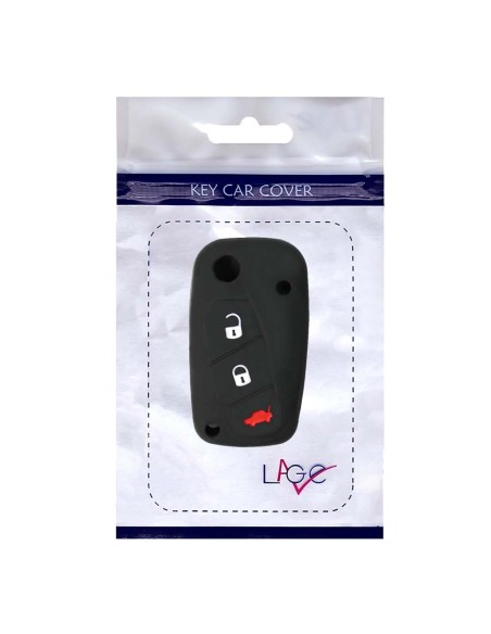 Guscio in Silicone Cover Chiave per Telecomando Fiat Grande Punto Panda Bravo Stilo Ducato Ulysse Doblò Portachiave Nero
