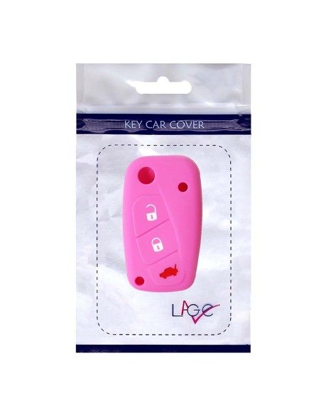Guscio in Silicone Cover Chiave per Telecomando Fiat Grande Punto Panda Bravo Stilo Ducato Ulysse Doblò Portachiave Rosa