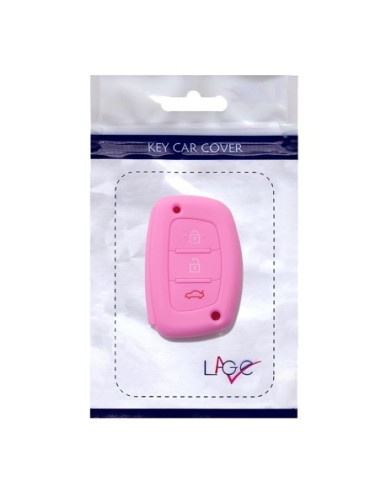 Guscio Silicone Cover Chiave per Telecomando Hyundai Portachiavi Rosa 3 Tasti i10 i20 i30 i40 ix20 ix25 ix30 ix35 ix45 ix55 Solaris Mistra Verna Sonata Santa Fe Tucson