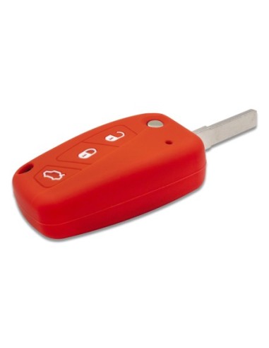 Guscio in Silicone Cover Chiave per Telecomando Fiat Grande Punto Panda Bravo Stilo Ducato Ulysse Doblò Portachiave Rosso