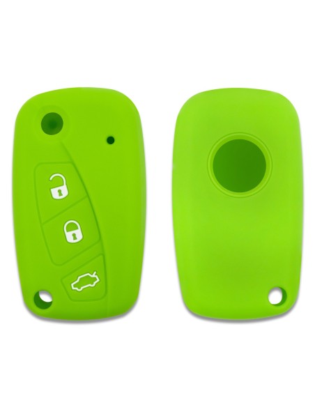 Guscio in Silicone Cover Chiave per Telecomando Fiat Grande Punto Panda Bravo Stilo Ducato Ulysse Doblò Portachiave Verde
