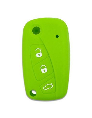 Guscio in Silicone Cover Chiave per Telecomando Fiat Grande Punto Panda Bravo Stilo Ducato Ulysse Doblò Portachiave Verde