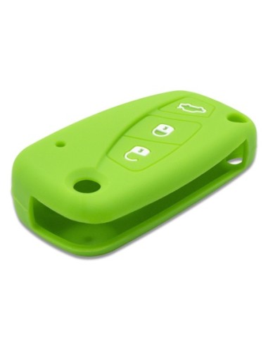 Guscio in Silicone Cover Chiave per Telecomando Fiat Grande Punto Panda Bravo Stilo Ducato Ulysse Doblò Portachiave Verde