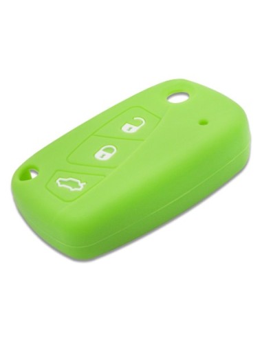 Guscio in Silicone Cover Chiave per Telecomando Fiat Grande Punto Panda Bravo Stilo Ducato Ulysse Doblò Portachiave Verde