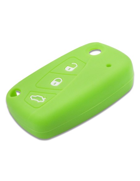 Guscio in Silicone Cover Chiave per Telecomando Fiat Grande Punto Panda Bravo Stilo Ducato Ulysse Doblò Portachiave Verde
