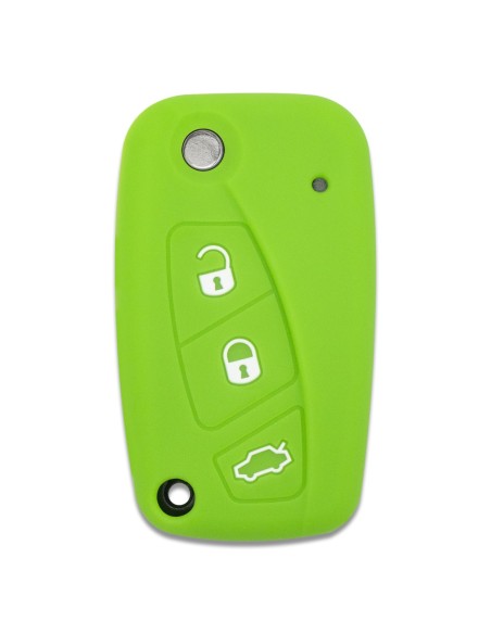 Guscio in Silicone Cover Chiave per Telecomando Fiat Grande Punto Panda Bravo Stilo Ducato Ulysse Doblò Portachiave Verde