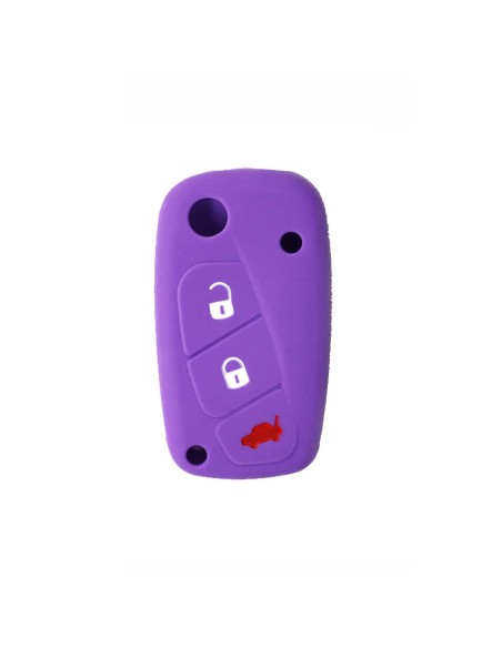 Guscio in Silicone Cover Chiave per Telecomando Fiat Grande Punto Panda Bravo Stilo Ducato Ulysse Doblò Portachiave Viola