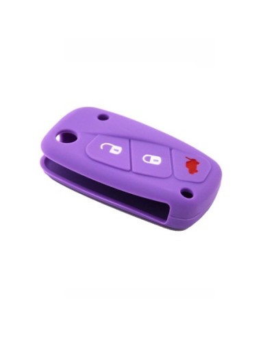 Guscio in Silicone Cover Chiave per Telecomando Fiat Grande Punto Panda Bravo Stilo Ducato Ulysse Doblò Portachiave Viola