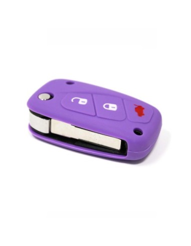 Guscio in Silicone Cover Chiave per Telecomando Fiat Grande Punto Panda Bravo Stilo Ducato Ulysse Doblò Portachiave Viola