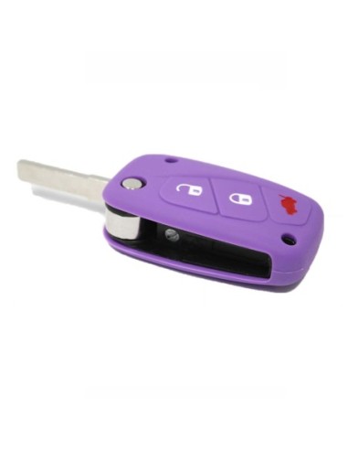 Guscio in Silicone Cover Chiave per Telecomando Fiat Grande Punto Panda Bravo Stilo Ducato Ulysse Doblò Portachiave Viola