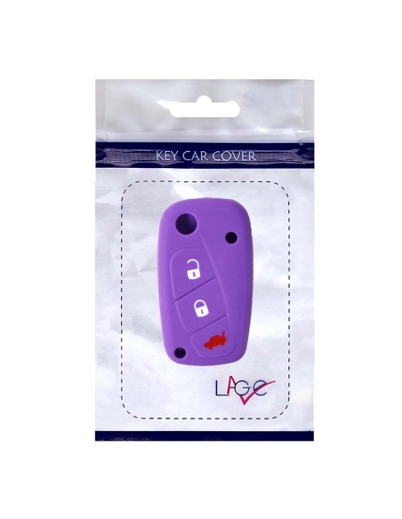 Guscio in Silicone Cover Chiave per Telecomando Fiat Grande Punto Panda Bravo Stilo Ducato Ulysse Doblò Portachiave Viola