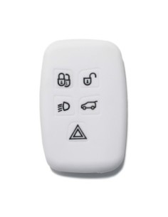 Guscio Silicone Cover Chiave Telecomando Land Rover Portachiave Bianco Range Rover Sport Evoque LR4 Freelander Discovery