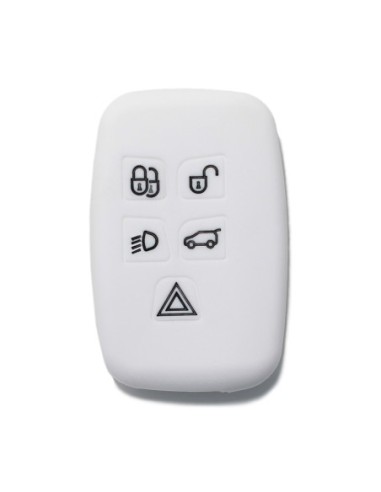 Guscio Silicone Cover Chiave Telecomando Land Rover Portachiave Bianco Range Rover Sport Evoque LR4 Freelander Discovery