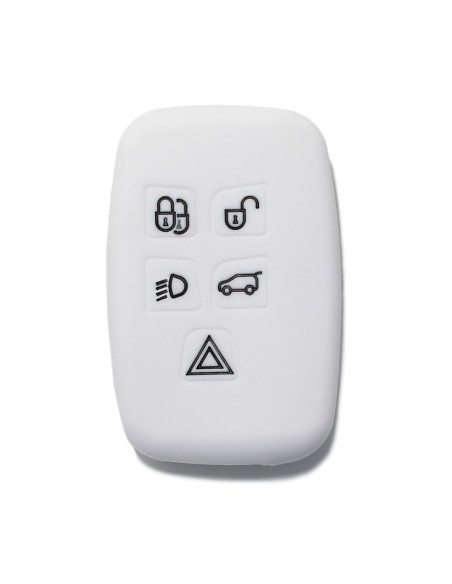 Guscio Silicone Cover Chiave Telecomando Land Rover Portachiave Bianco Range Rover Sport Evoque LR4 Freelander Discovery