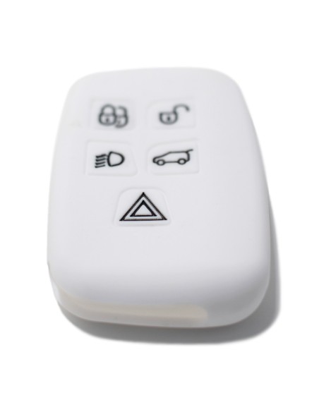 Guscio Silicone Cover Chiave Telecomando Land Rover Portachiave Bianco Range Rover Sport Evoque LR4 Freelander Discovery