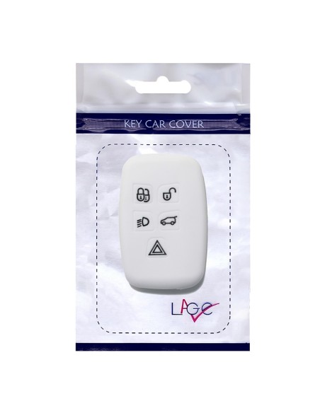 Guscio Silicone Cover Chiave Telecomando Land Rover Portachiave Bianco Range Rover Sport Evoque LR4 Freelander Discovery