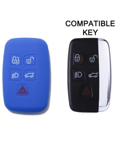 Guscio in Silicone Cover Chiave Telecomando Land Rover Portachiave Blu Range Rover Sport Evoque LR4 Freelander Discovery