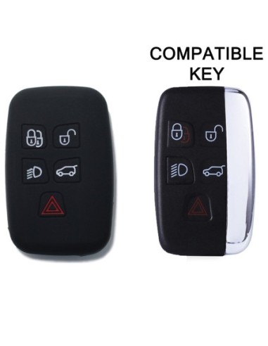 Guscio Silicone Cover Chiave Telecomando Land Rover Portachiave Nero  Range Rover Sport Evoque LR4 Freelander Discovery