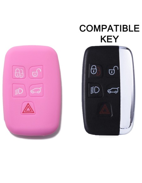 Guscio Silicone Cover Chiave Telecomando Land Rover Portachiave Rosa  Range Rover Sport Evoque LR4 Freelander Discovery