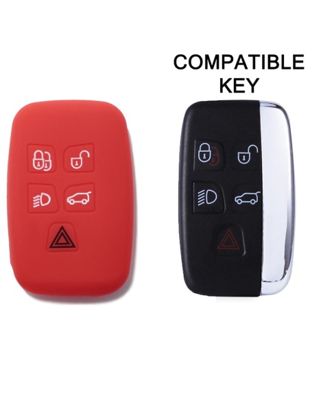 Guscio Silicone Cover Chiave Telecomando Land Rover Portachiave Rosso Range Rover Sport Evoque LR4 Freelander Discovery